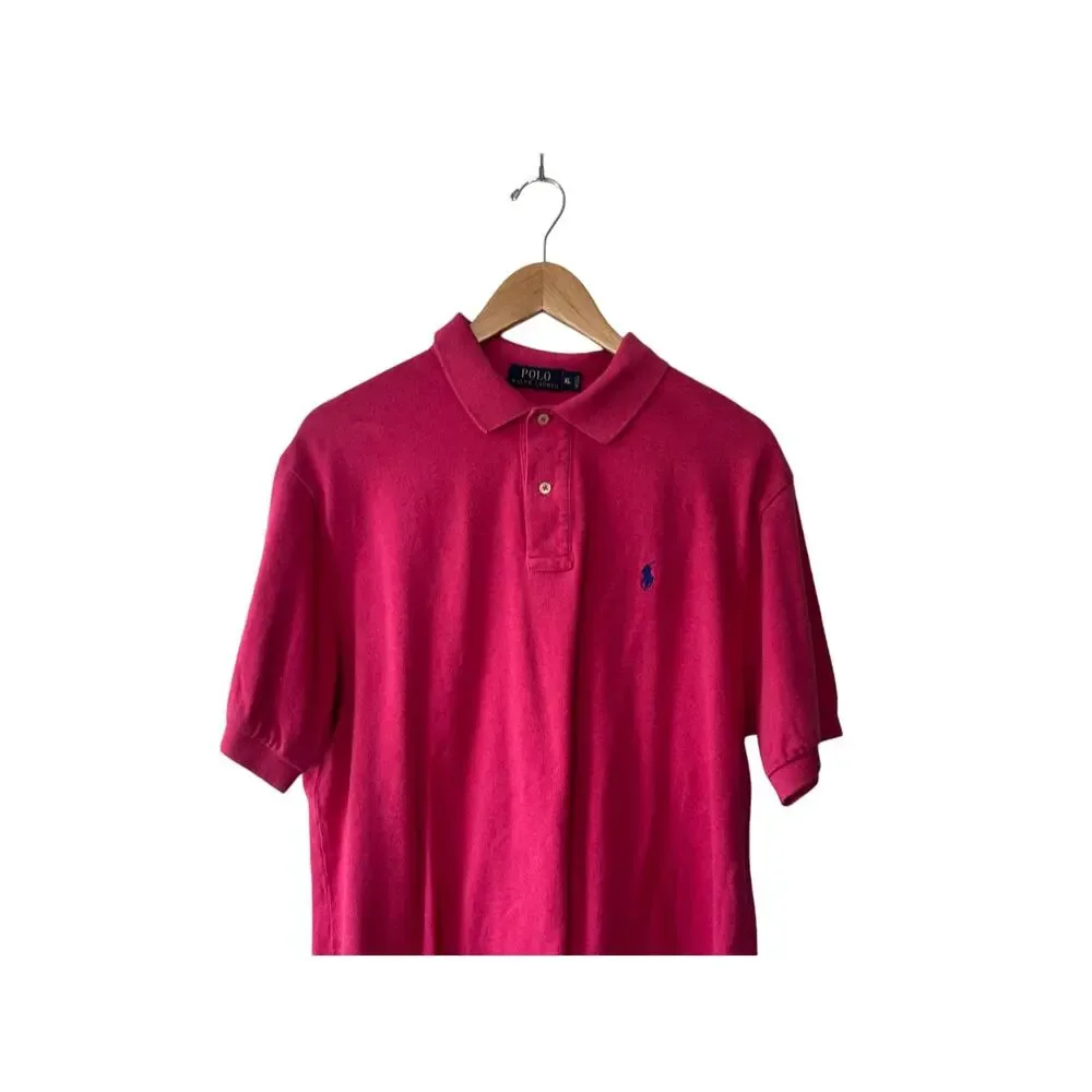 Polo by Ralph Lauren Red Short Sleeve 100% Cotton Polo Shirt Men's Size XL